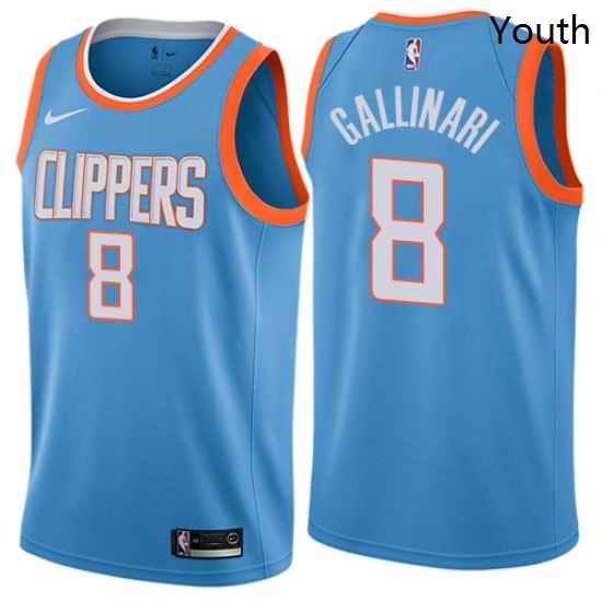 Youth Nike Los Angeles Clippers 8 Danilo Gallinari Swingman Blue NBA Jersey City Edition